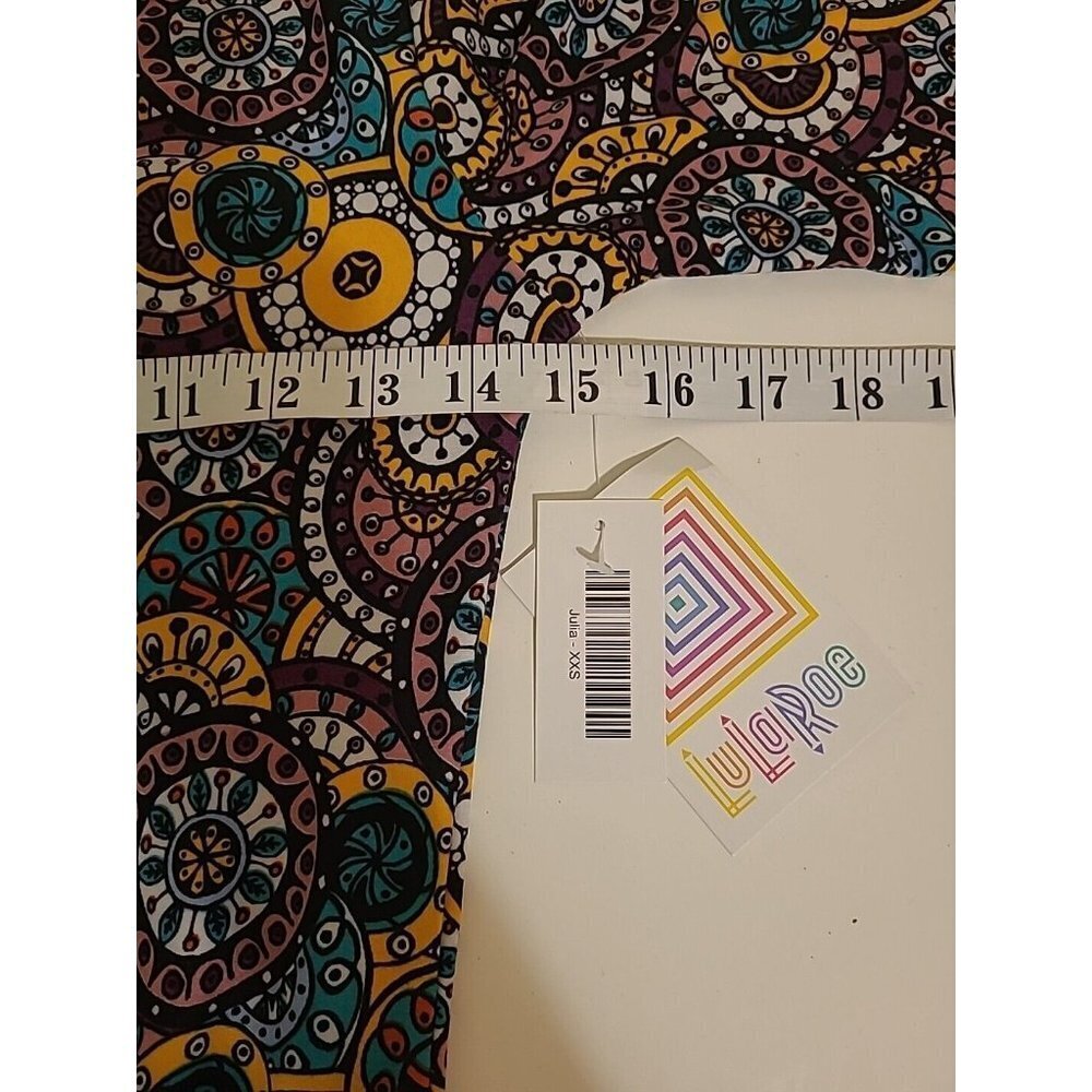 Lularoe XXS Julia Dress Multi-Color Geometric Knee length Lot Of 2 - Picture 8 of 16